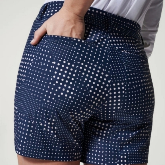 NWT SPANX SUNSHINE SHORTS 6" UPF 50+ NAVY/WHITE SIZE L - Picture 3 of 7